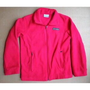 Columbia Benton Springs Kids Girl Boy Size Small Sz 8 Zip Fleece Jacket Red
